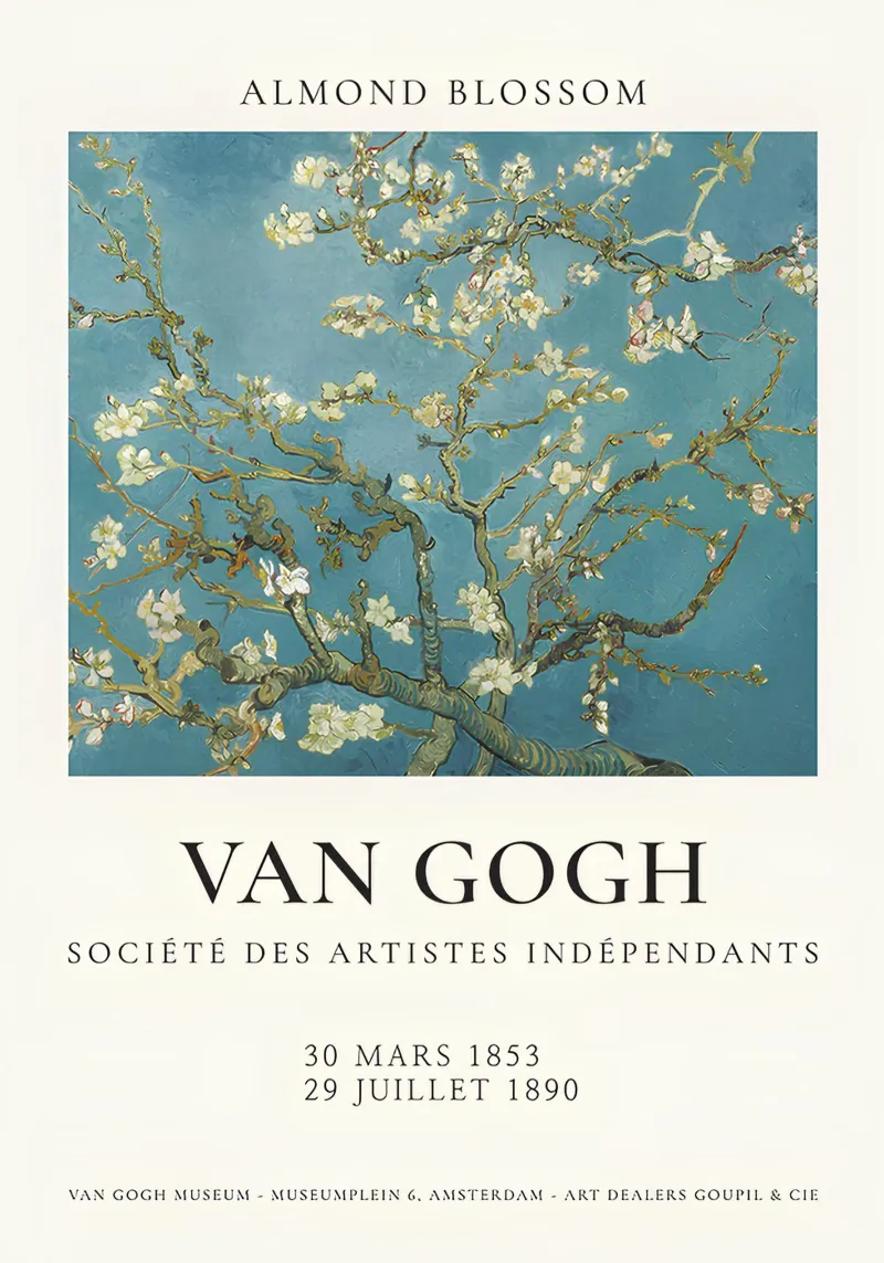 Il "Mandorlo in fiore" di Van Gogh - Sereno fiore post-impressionista pellicola backlit da NorwesClub