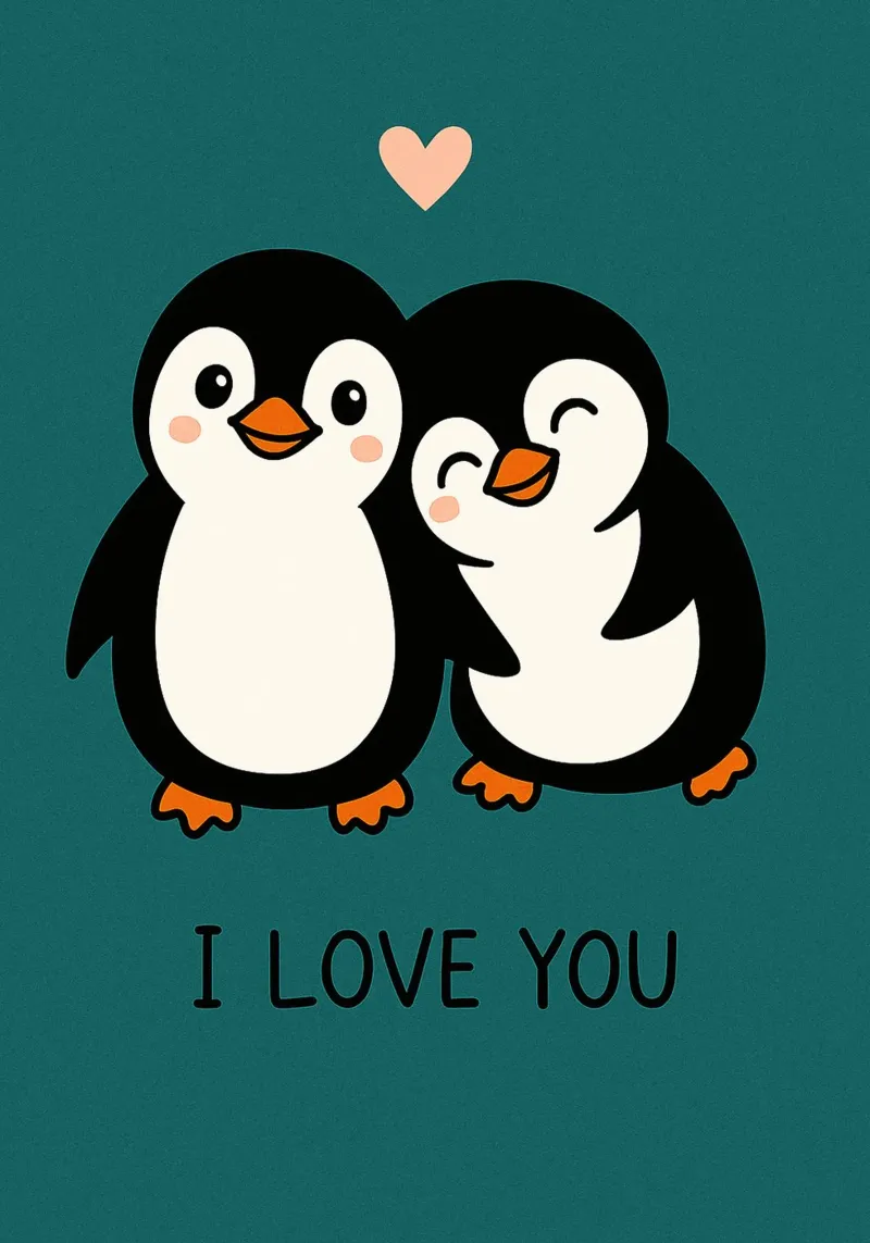 Mignon Pingouin Je t'aime panneau forex de the gan gan