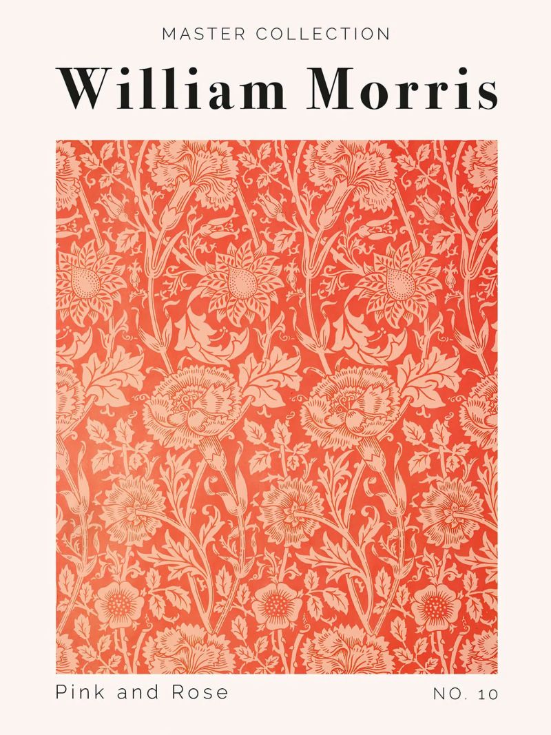 William Morris Pink And Rose Poster von Mirei Aguerro