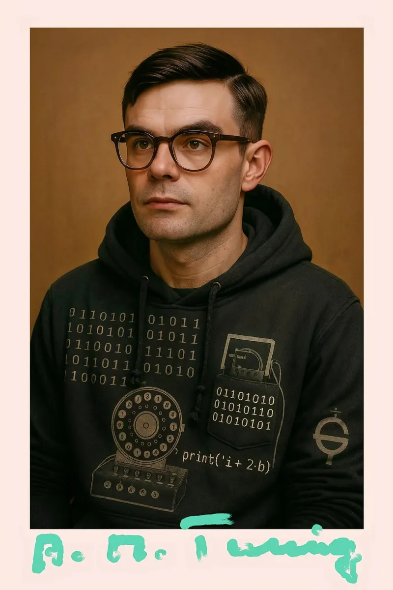 Nerd Icon – Alan Turing canvas van CNTRL