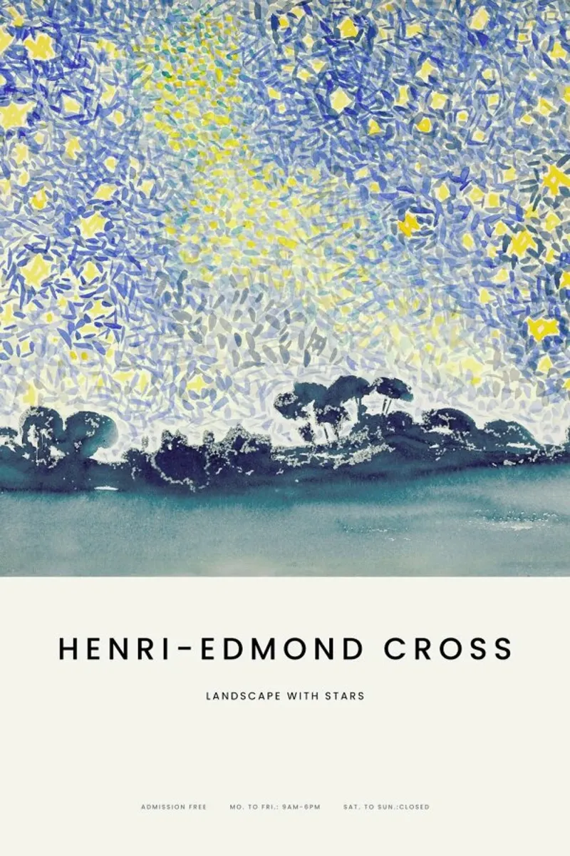 Cross - Landscape with Stars pellicola backlit da Vintage by JUNIQE