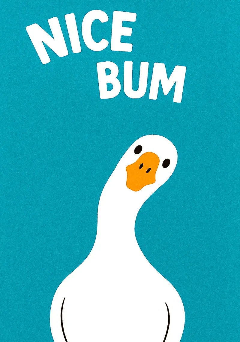 Nice Bum Swan Funny WC metacrilato de the gan gan