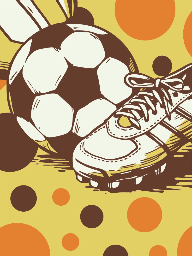 Voetbal en schoenen poster van SPORTS ONLY