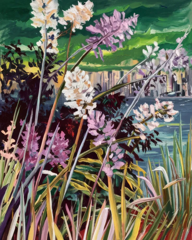 Witte Weide Koor acryl van Obisidian Brush