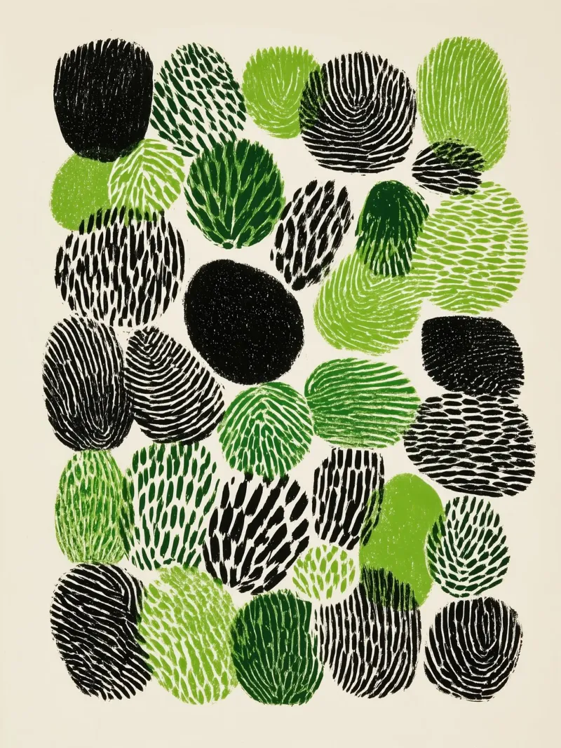 Abstract fingerprint botany | screen printing poster with aluminum frame by Autofocus