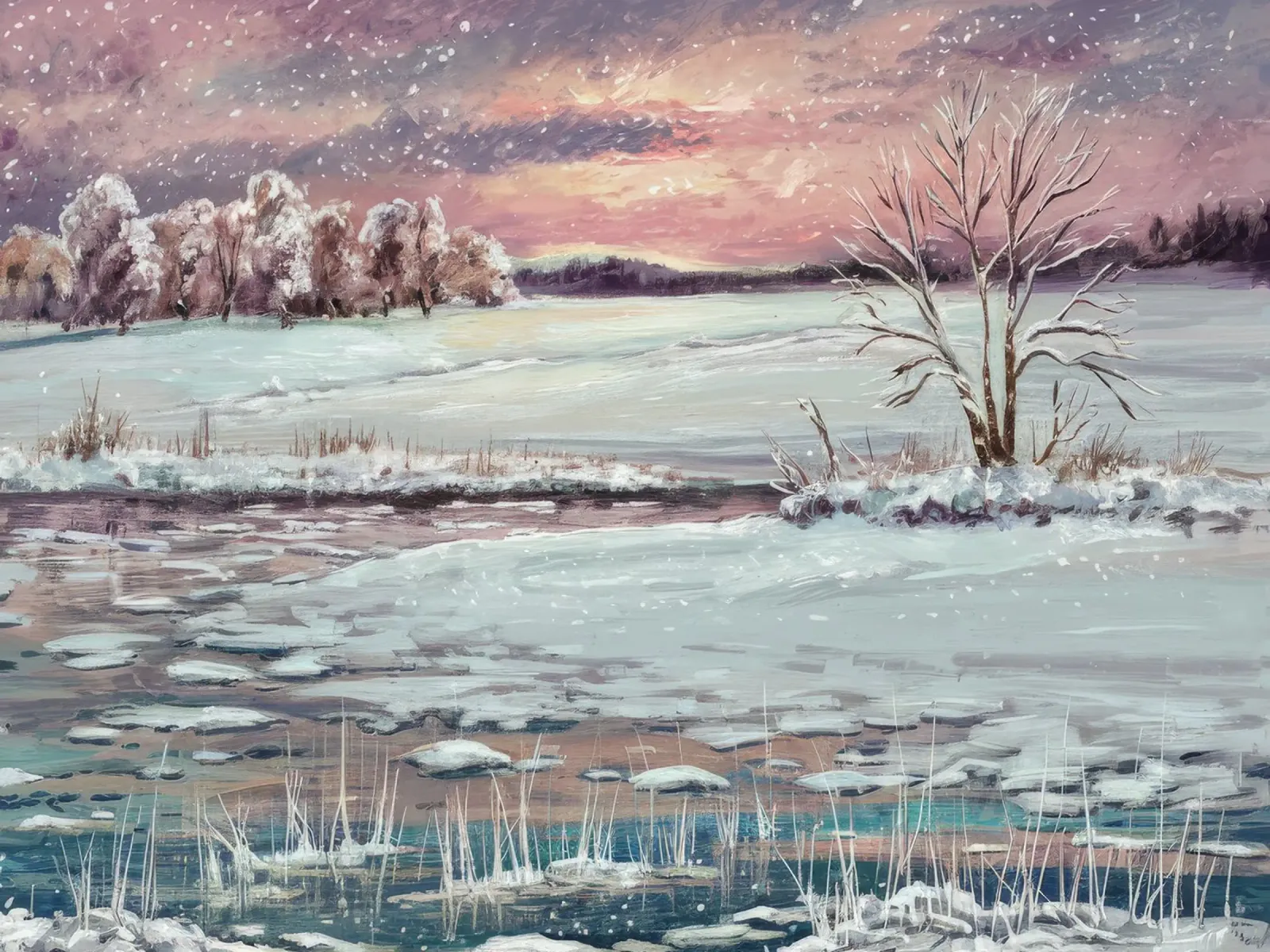 Frozen Twilight Glow canvas with Floater frame by Obisidian Brush