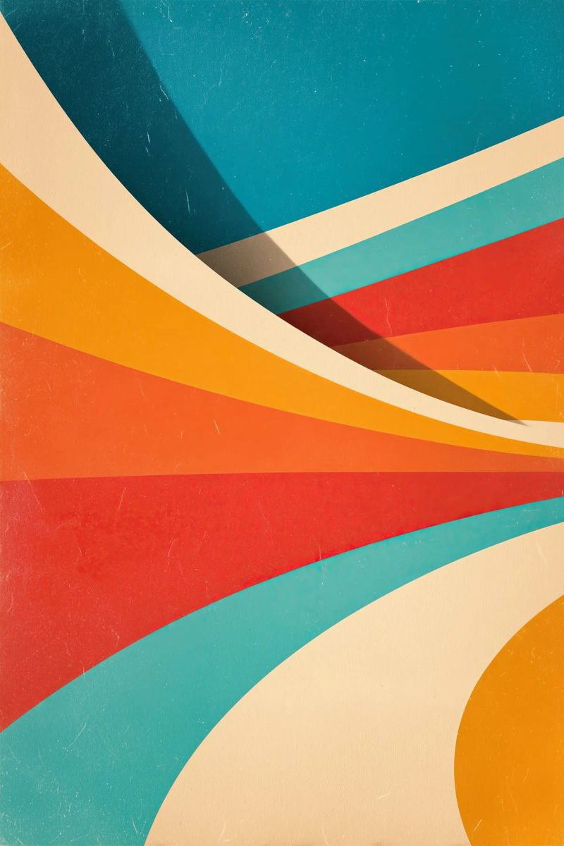 Retro vibes | Abstract 70s stripe motif canvas by Autofocus