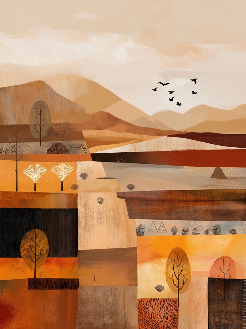 Deutsche Herbstlandschaft | Mixed Media Poster von Autofocus