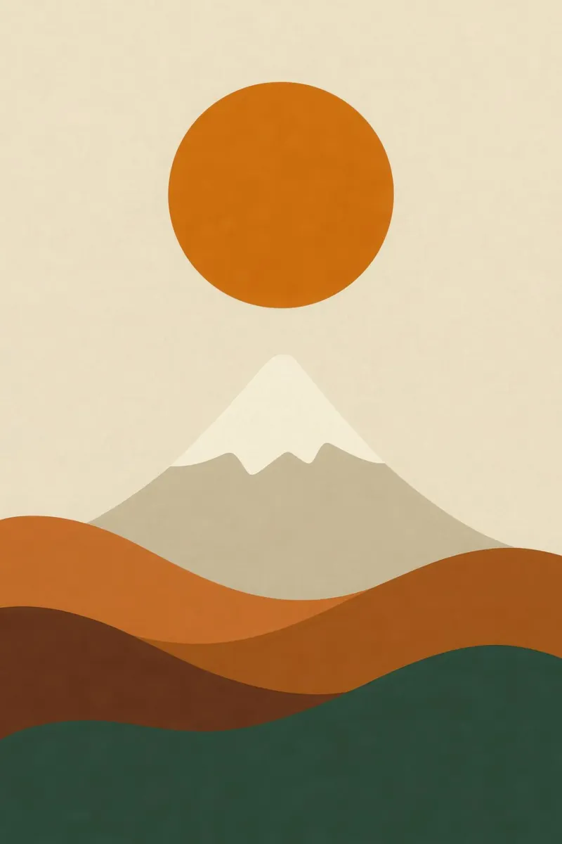 Monte Fuji - Eclissi di ocra pellicola backlit da Affiches Soleil & Déco Lumineuse – Sunny