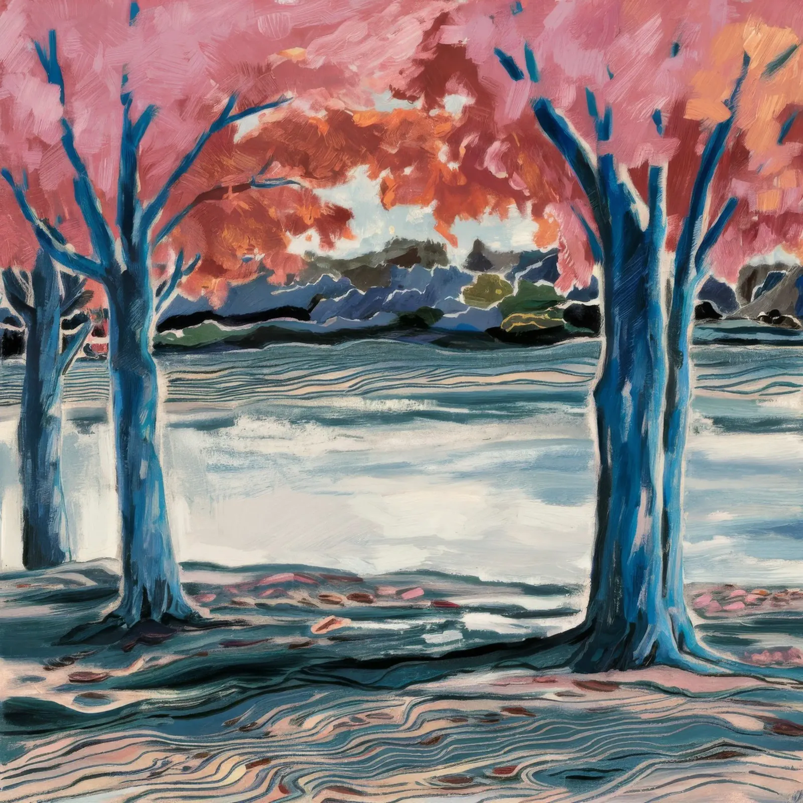 Abrazo del árbol azul hahnemühle de Obisidian Brush