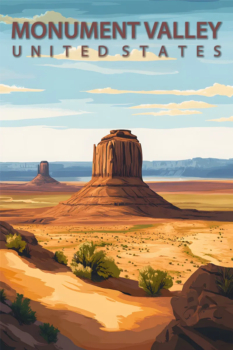Monument Valley, Stati Uniti poster con telaio in alluminio da Wanderlust Vibes