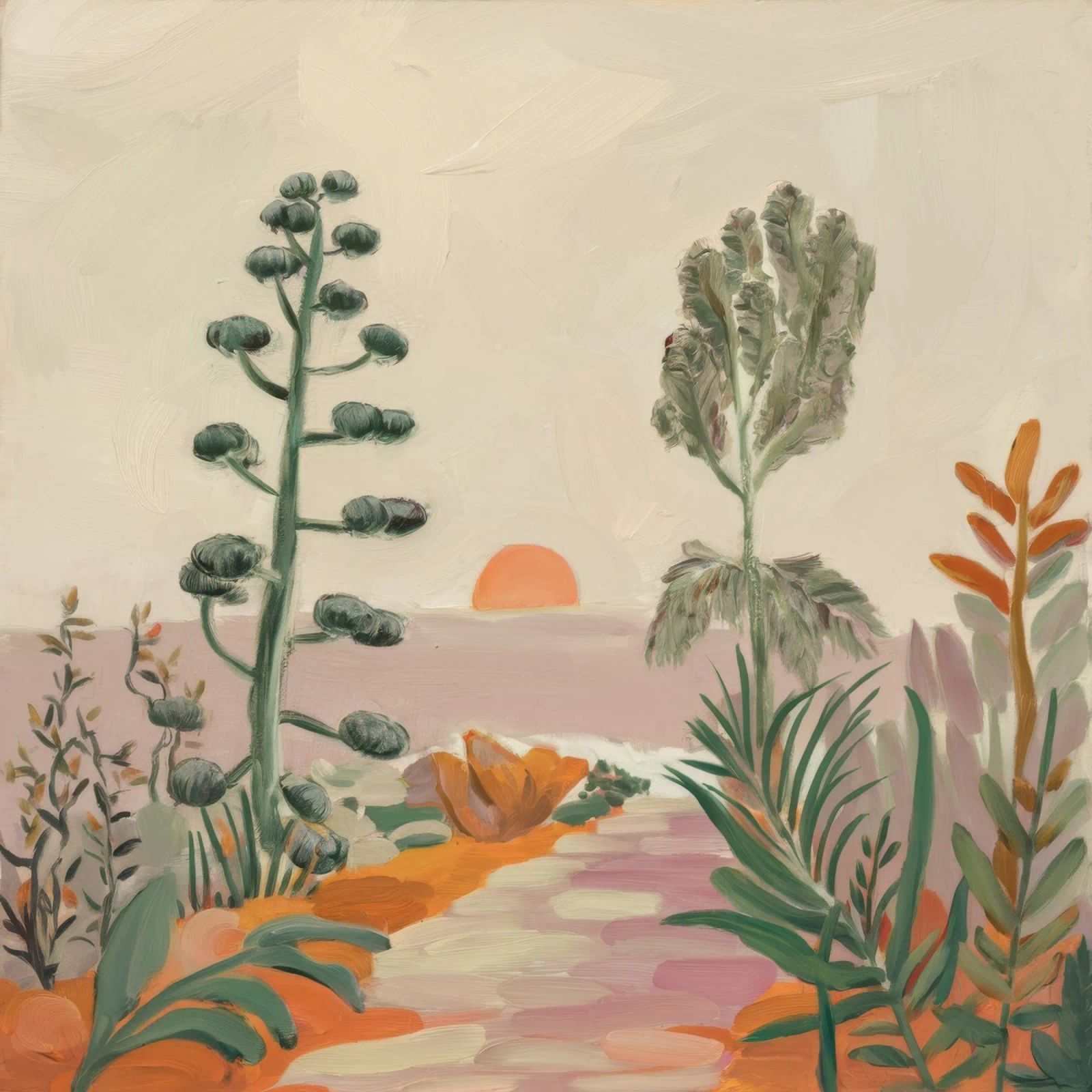 Botanischer Pfad zum Sonnenuntergang Poster von Obisidian Brush