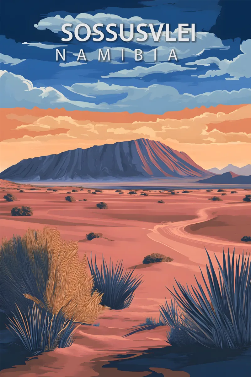 Sossusvlei, Namibia poster con telaio in legno da Wanderlust Vibes