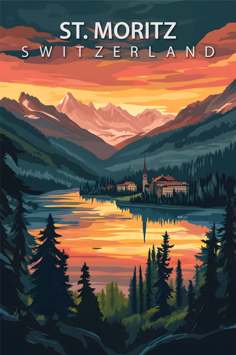 St. Moritz, Schweiz Poster von Wanderlust Vibes