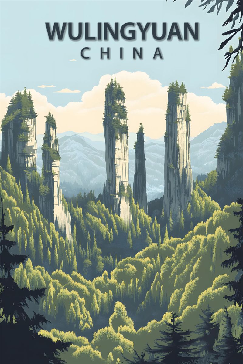 Wulingyuan, Chine poster de Wanderlust Vibes