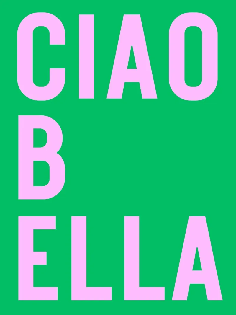 Ciao bella poster con telaio in legno da Ohkimiko