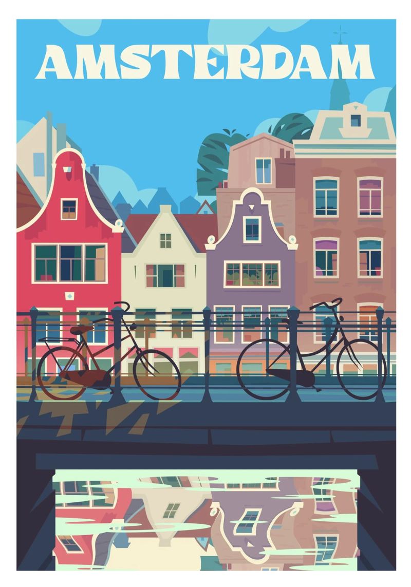 Amsterdam poster van Wanderlust Vibes