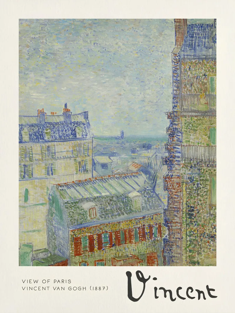 Van Gogh - Vue de Paris - Impression Impression Impressionniste hahnemühle de NorwesClub