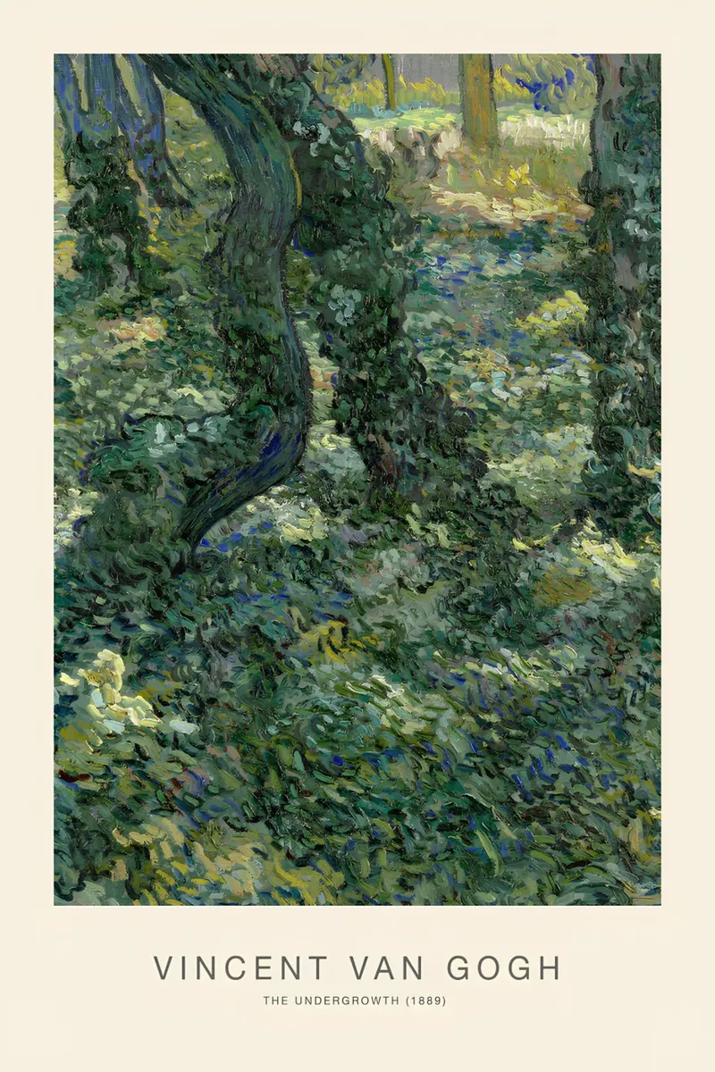 Van Gogh Ondergroei - Natuurgetextureerde kunstdruk canvas met Baklijst van NorwesClub