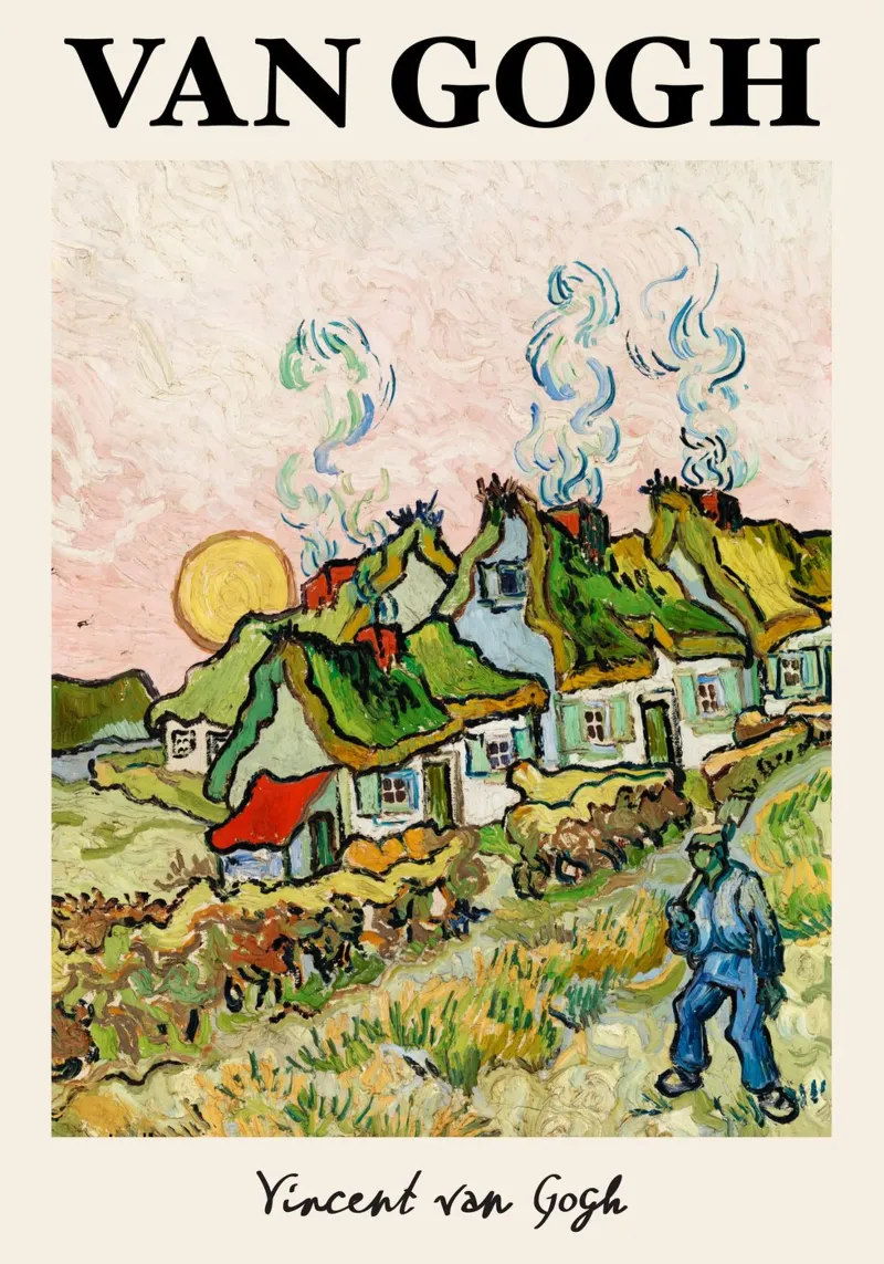 Case e figure di Van Gogh - Villaggio post-impressionista a vita alluminio dibond da NorwesClub