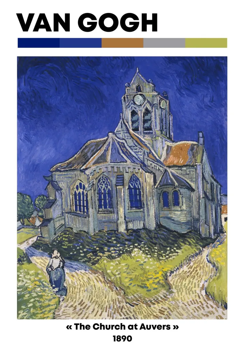 L'église d'Auvers de Van Gogh, un chef-d'œuvre du post-impressionnisme toile avec Caisse américaine de NorwesClub