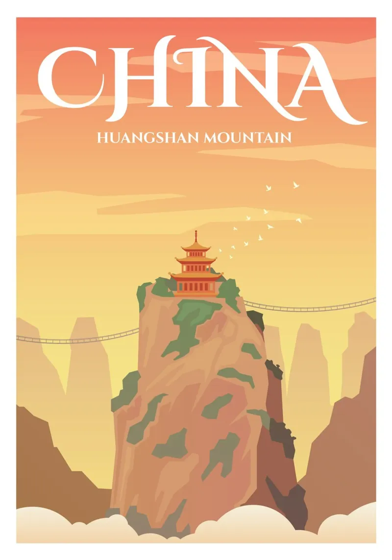 Monte Huangshan, Cina carta hahnemühle da Wanderlust Vibes