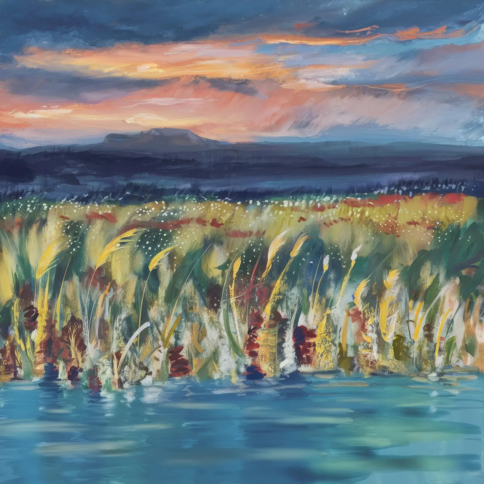 Reed Twilight Bloom canvas by Solestice Strokes