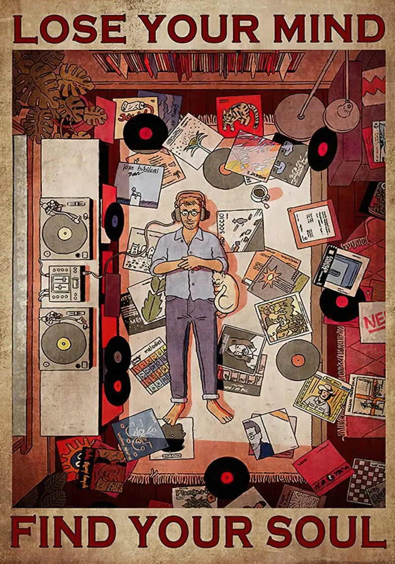 L'uomo ama il vinile, Perdi la testa trova l'anima pellicola backlit da Aaronshop
