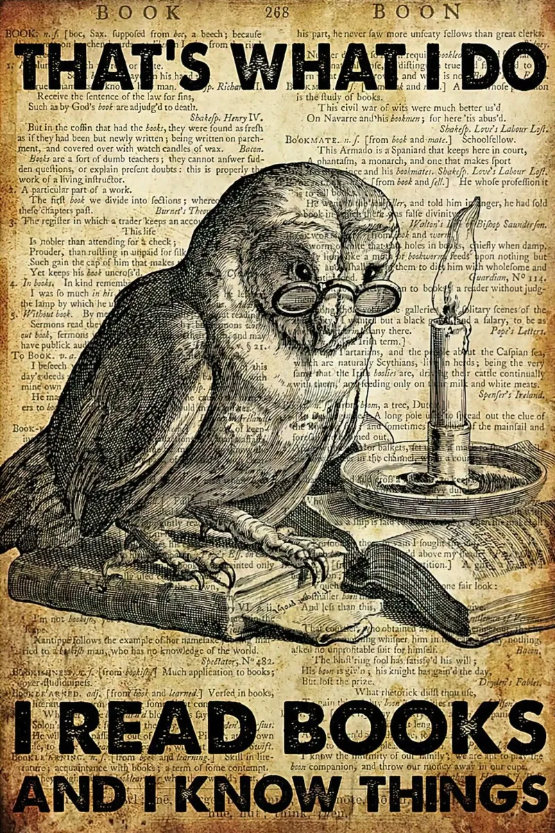 Owl That's What I Do I Read Books And I Know Things Hahnemühle von Aaronshop