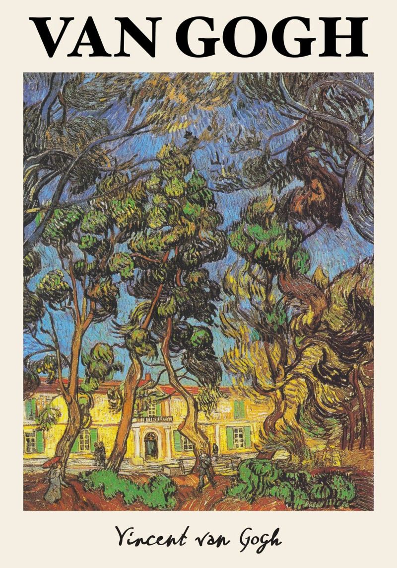 Van Gogh St-Paul Hospital Bäume - Postimpressionistische Landschaften Poster von NorwesClub