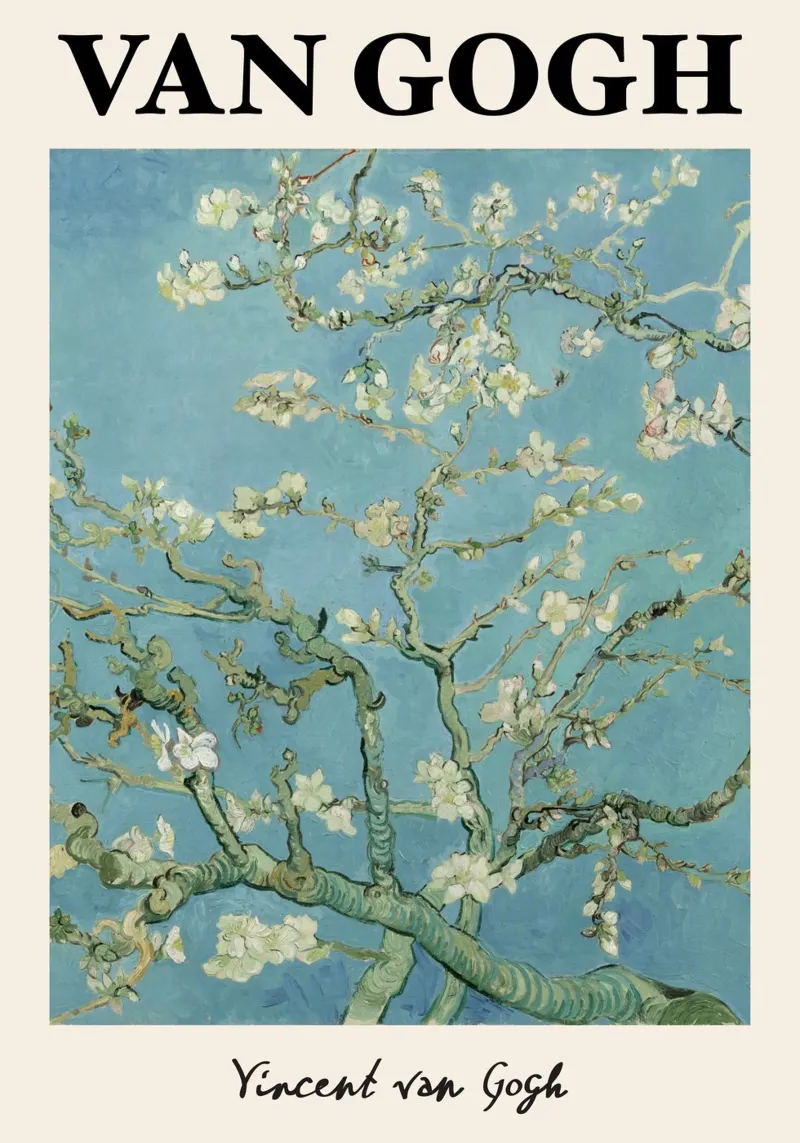 Van Gogh Mandorli in fiore - Floreale di primavera post-impressionista pellicola backlit da NorwesClub