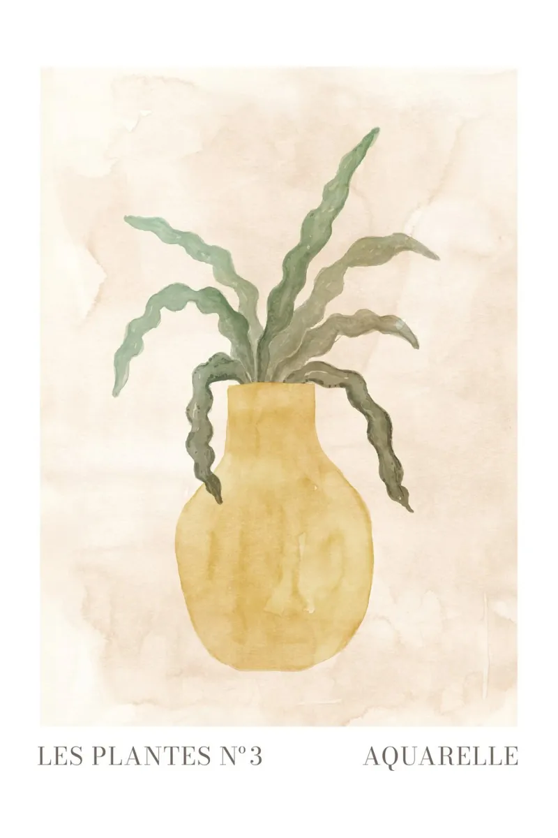 Le piante nº 3 poster con telaio in legno da NouveauPrints