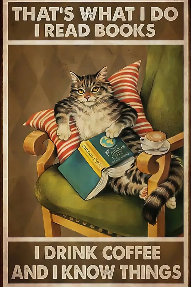 Cat Thats What I Do Leer Libros poster con marco de aluminio de Aaronshop