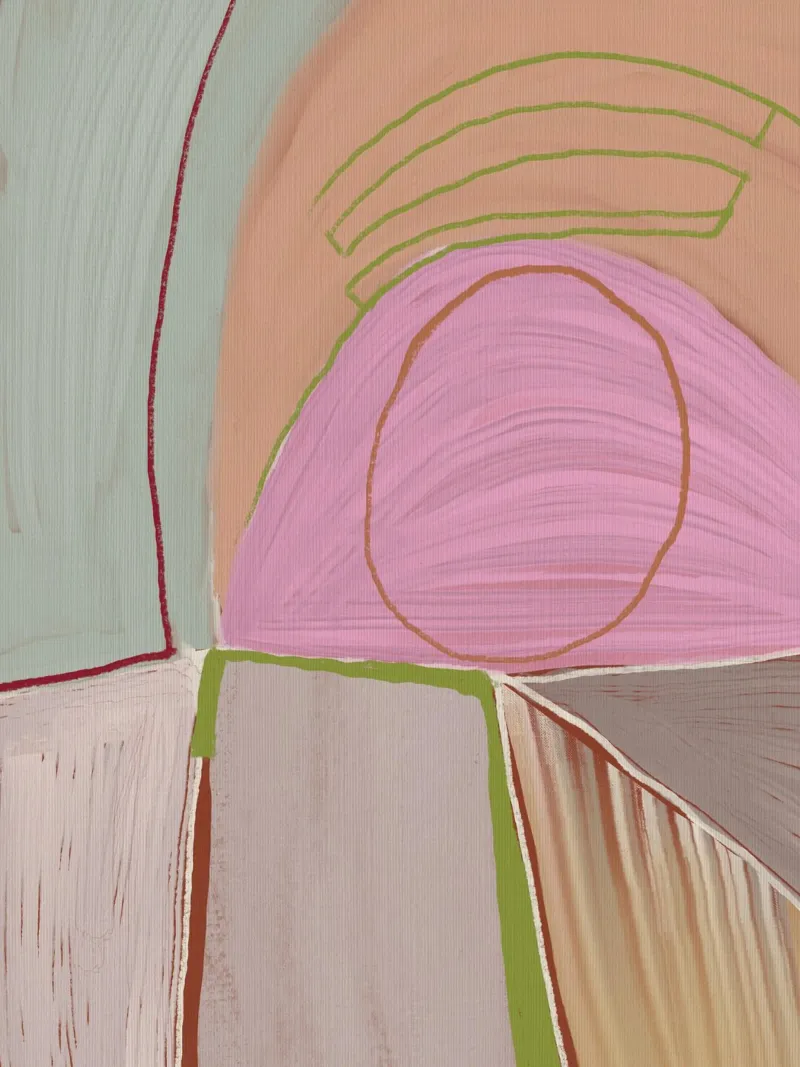 Groot abstract olieverfschilderij xv hahnemühle van Little Dean