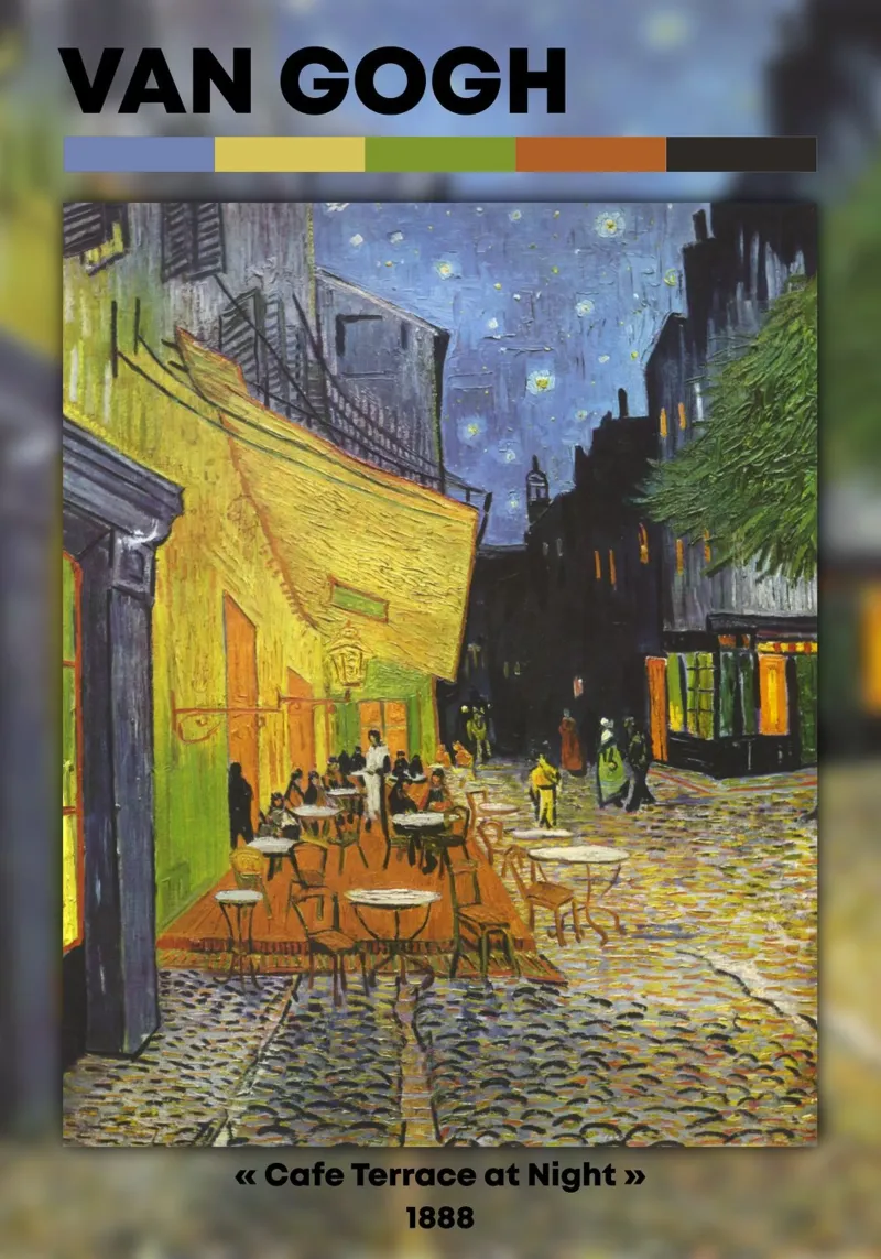 Van Gogh: Terrazza del caffè di notte - Vibrante post-impressionista pellicola backlit da NorwesClub