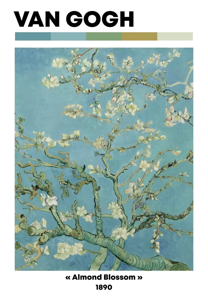 Van Gogh: Mandorli in fiore - Serena primavera post-impressionista pellicola backlit da NorwesClub