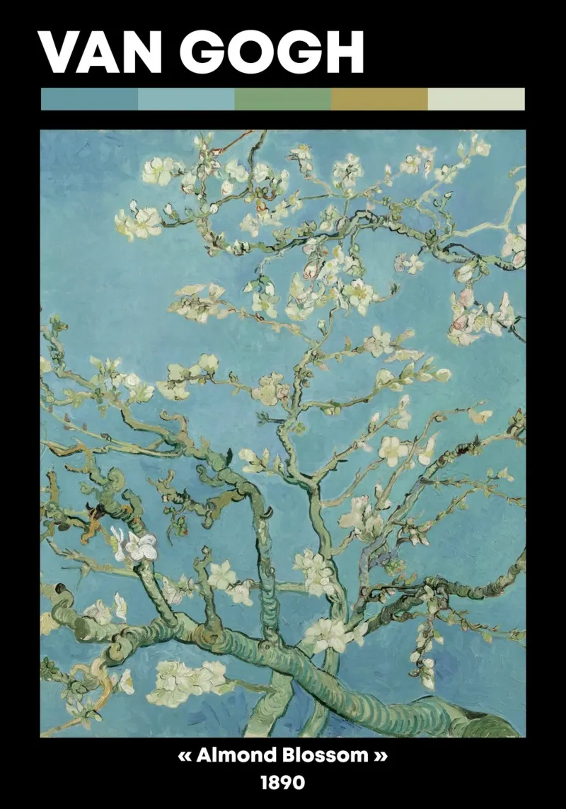 Van Gogh: Mandorlo in fiore - Natura serena post-impressionista pellicola backlit da NorwesClub