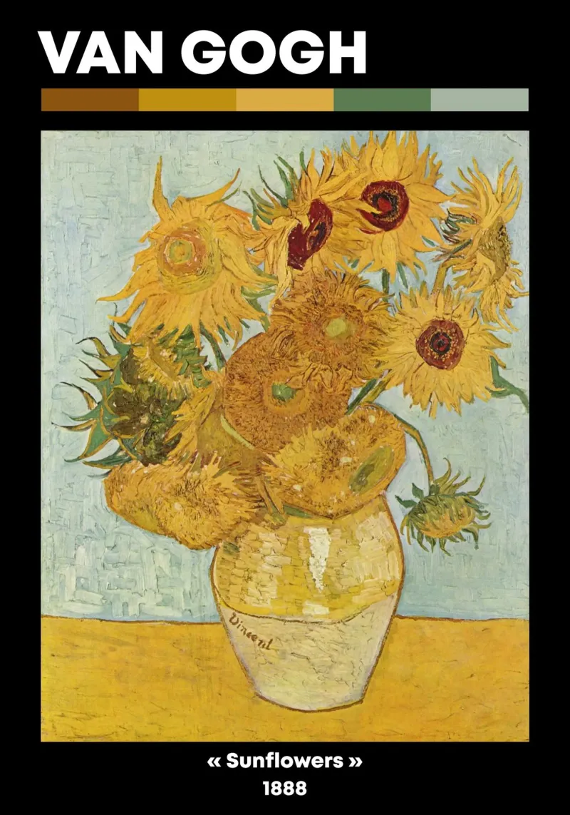 Van Gogh: Girasoli - Albero floreale iconico del post-impressionismo poster da NorwesClub