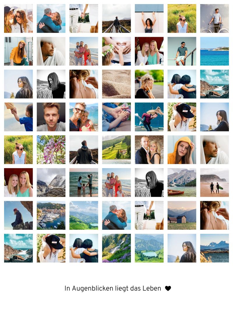 Fotocollage • 56 Bilder • In Augenblicken liegt das Leben Poster von Bildschön | Fotocollagen