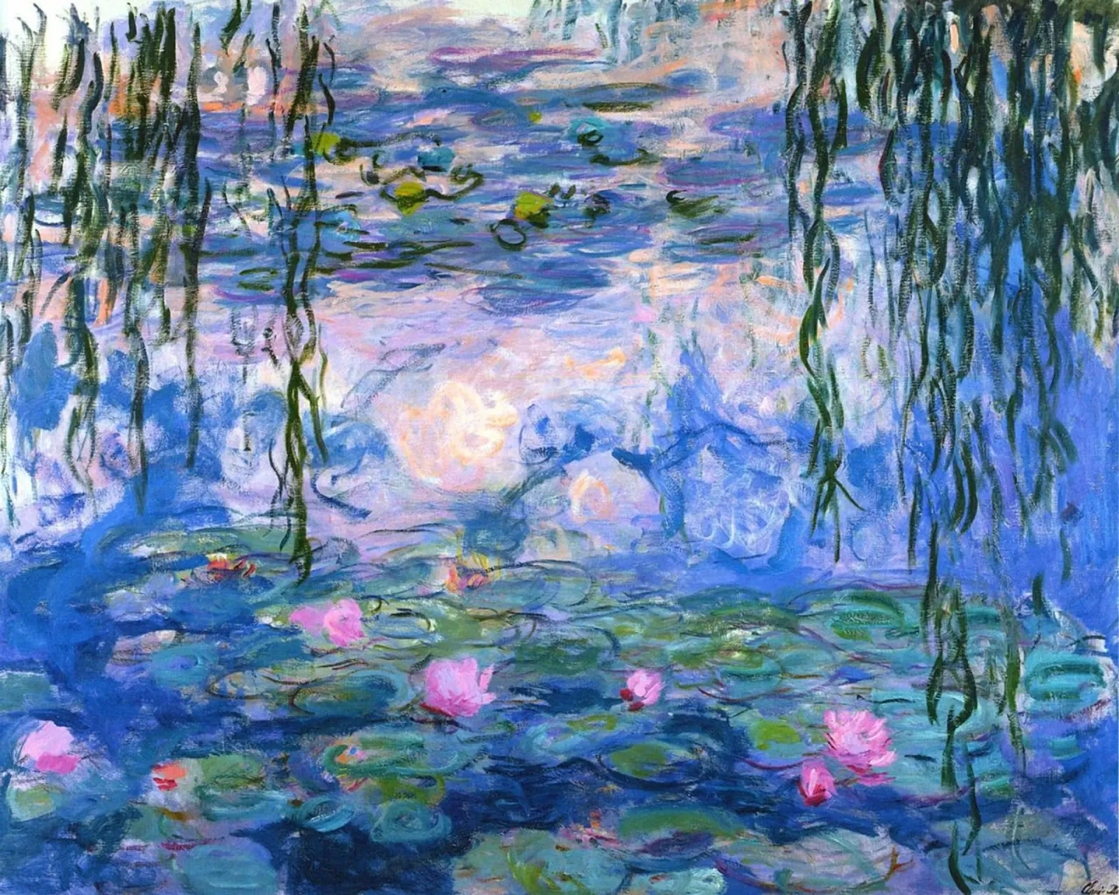 claude monet klarer blauer sumpf gemälde Hahnemühle von belong shop