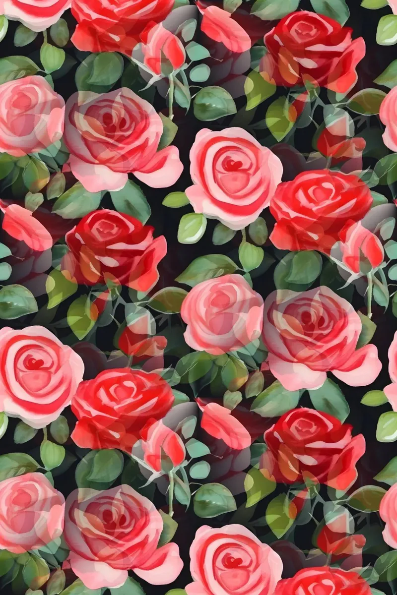 Mooie rozen rood en roze canvas met Baklijst van SilverPegasus
