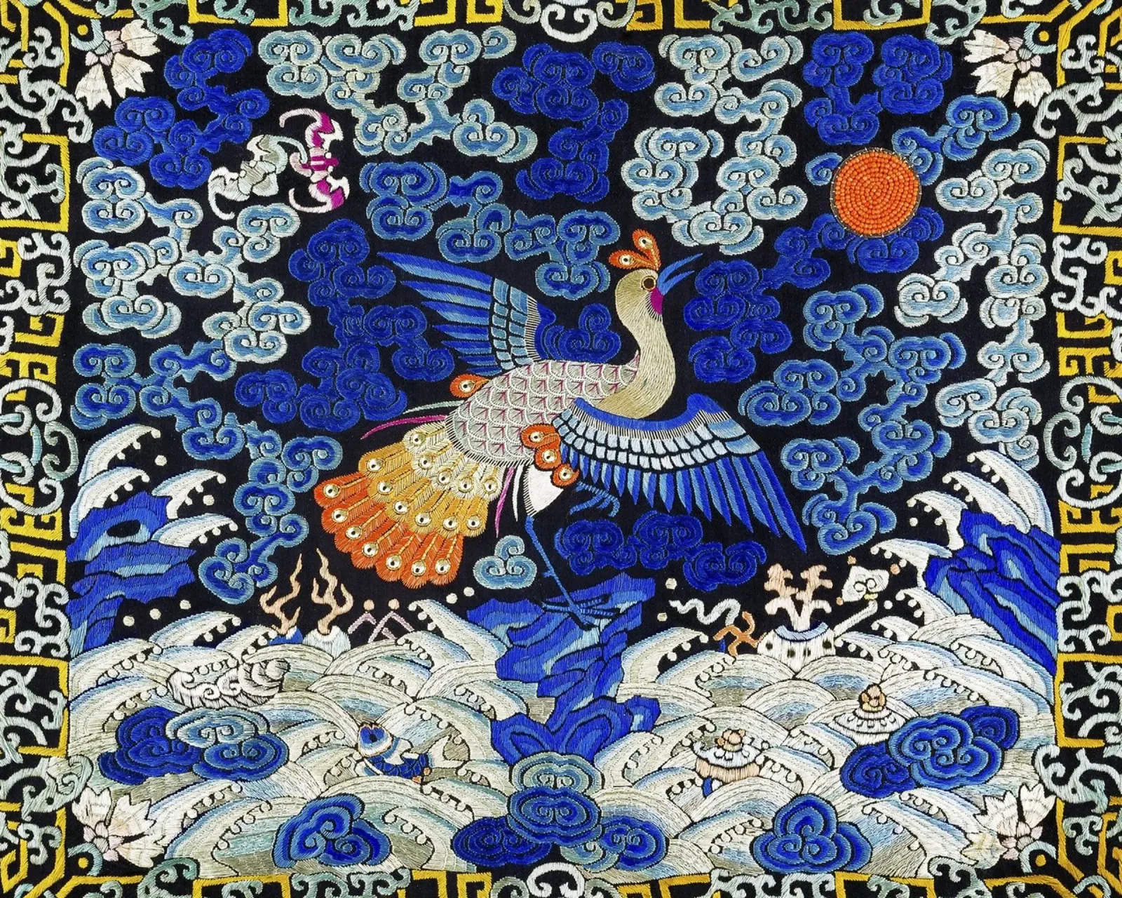 Chinesisches Rangabzeichen: Phönixkranich - Kaiserliche Kunst, Qing-Dynastie Hahnemühle von NorwesClub
