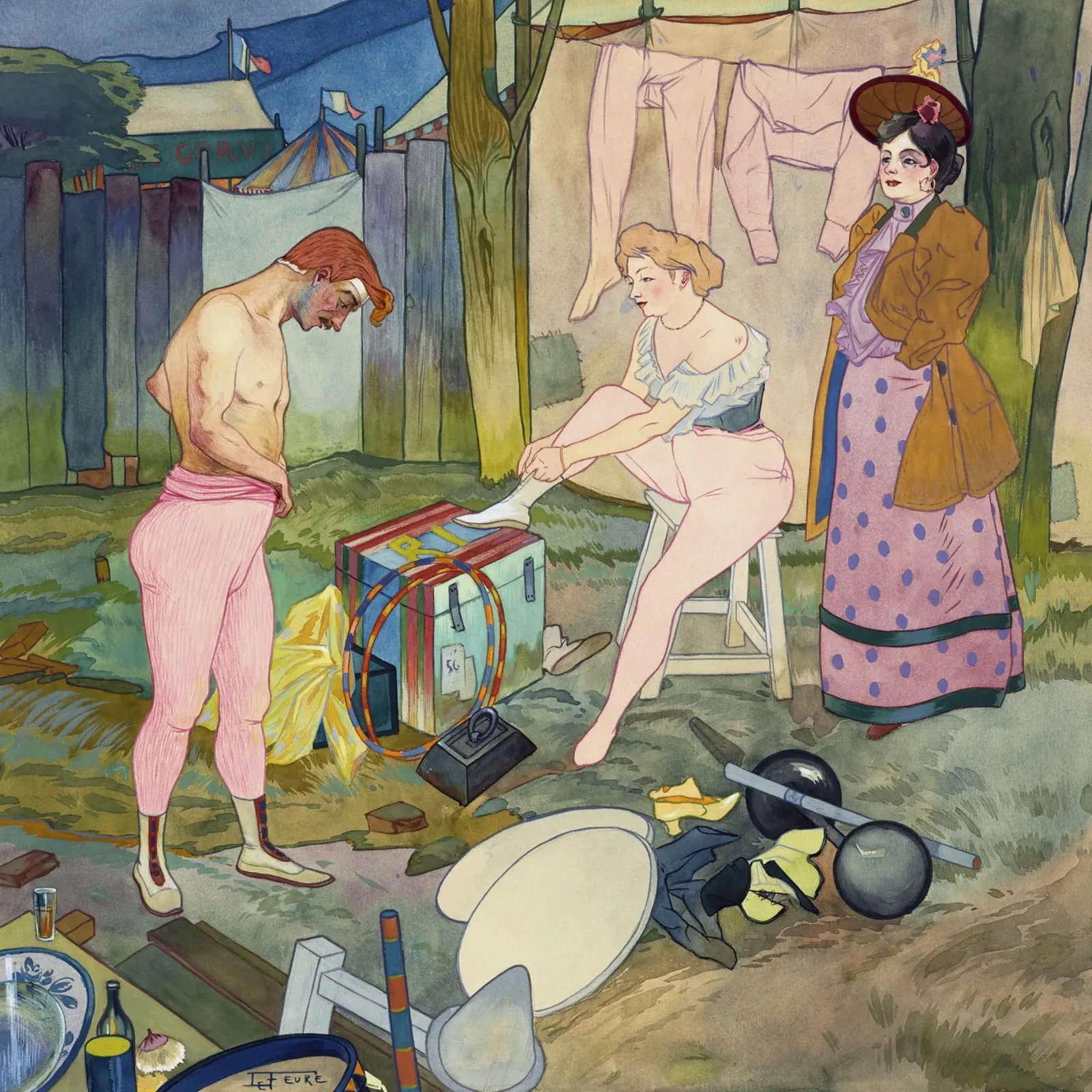 Georges de Feure: il dramma del backstage del circo Art Nouveau carta hahnemühle da NorwesClub