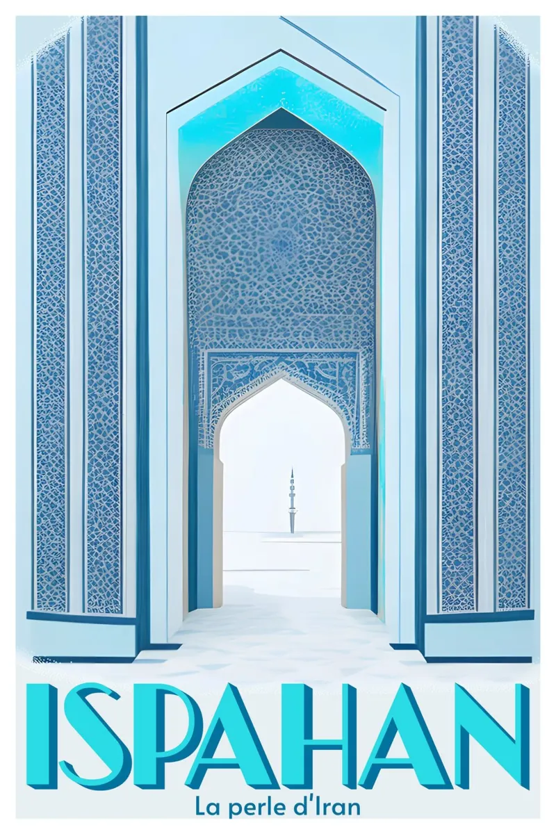 ISPAHAN - LA PERLE D'IRAN poster con telaio in alluminio da Une Affaire de Filles