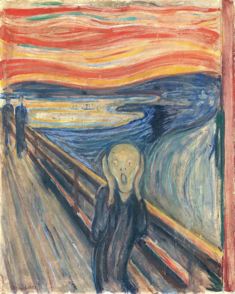Edvard Munch's The Scream: Expressionist Iconic Masterpiece canvas with Floater frame by NorwesClub