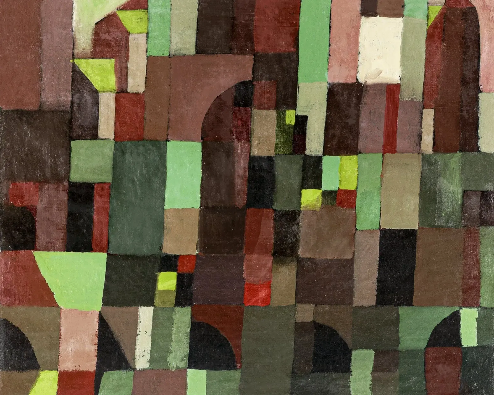 Paul Klee's Abstract Architecture: Bauhaus Grid Art Print canvas by NorwesClub