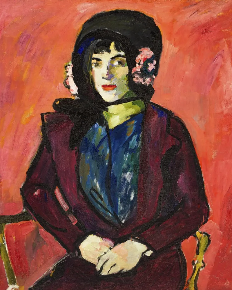 Sayens lebhaftes Porträt: Expressionistisches Mädchen mit Flair Hahnemühle von NorwesClub