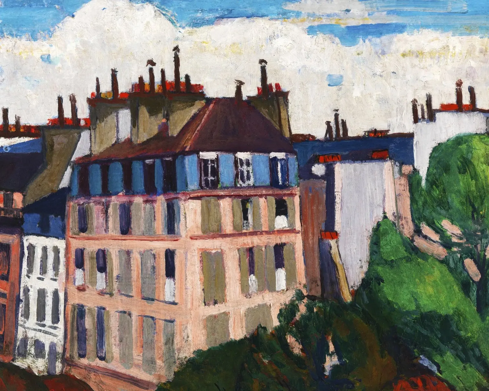 Henry Lyman Sayen - Paris Rooftops, Fauvism, Bold Colors, Ci canvas by NorwesClub