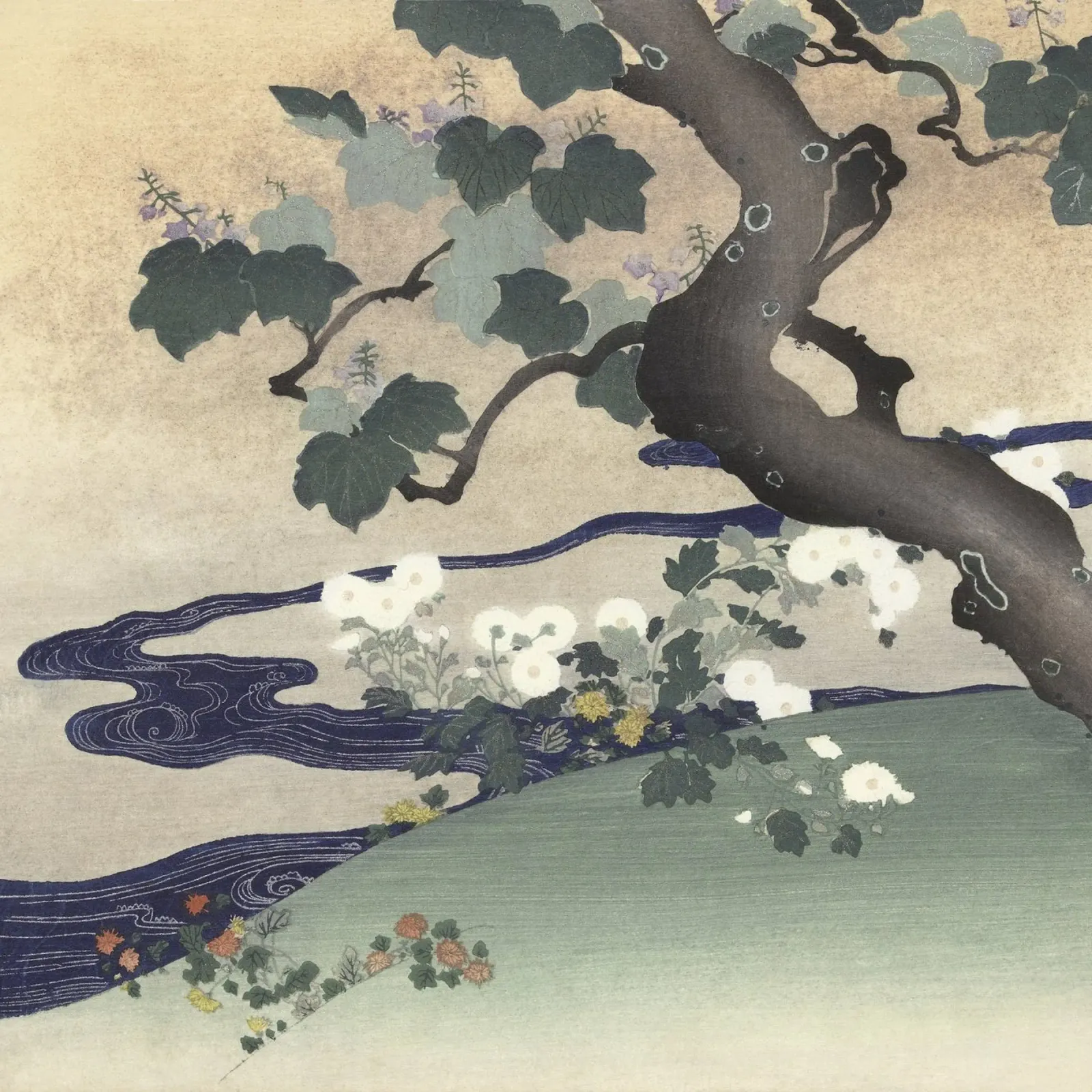 Kogyo Tsukioka - Serenità della natura giapponese - Tren poster con telaio in legno da NorwesClub