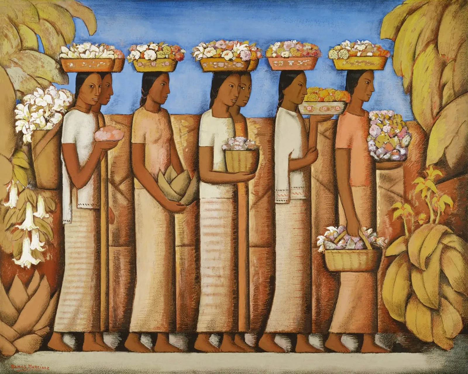 Alfredo Ramos Martínez - "I venditori di fiori" Messicano moderno carta hahnemühle da NorwesClub